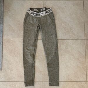 Gymshark Olive Green Seamless Leggings with Branded Waistband